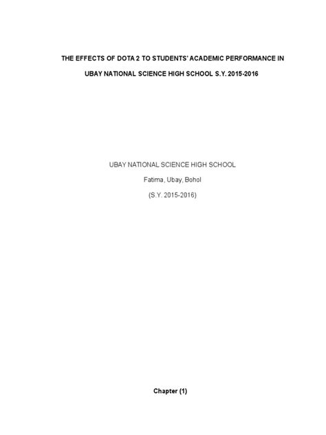 The Effects of Dota 2 on Students' Academic Performance .